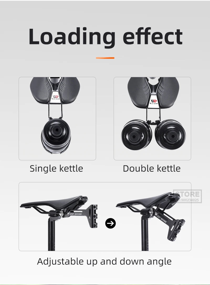 WEST BIKING Double Cup Bicycle Water Bottle Cage Saddle Extension Holder Cycling Kettle Brackets MTB Road Bike Accessories Parts