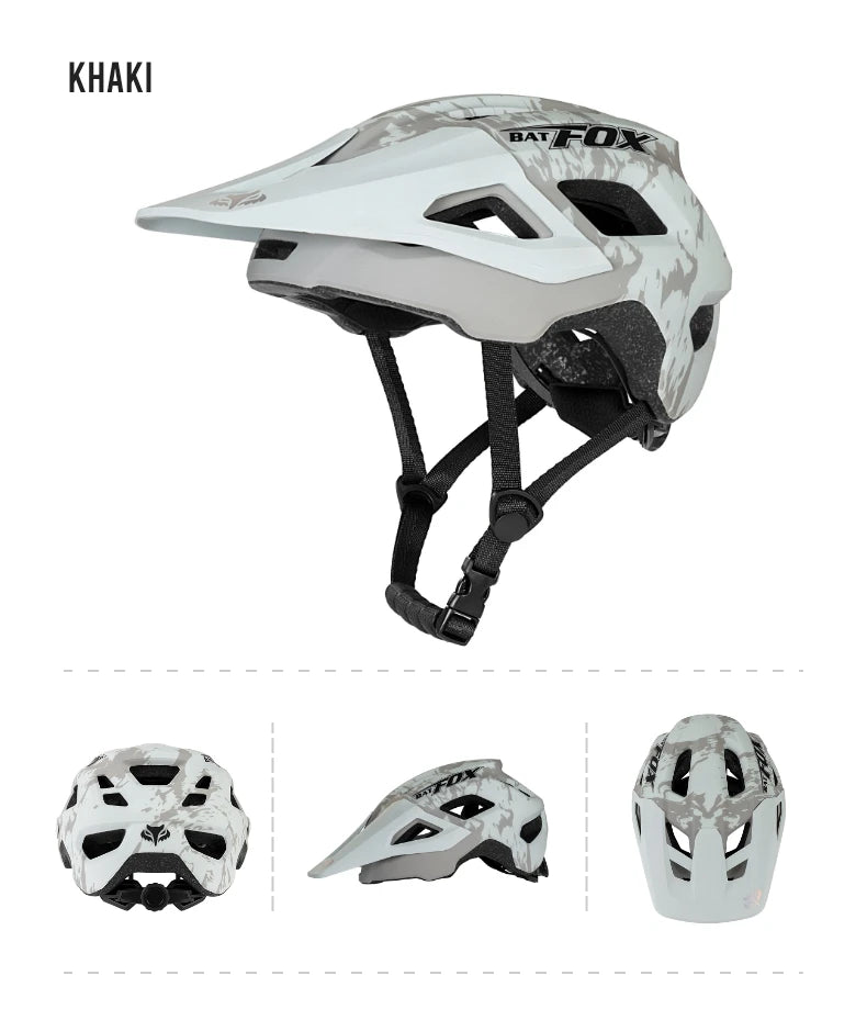 White and gray helmet with black accents on a white background, featuring the brand 'Fox'.