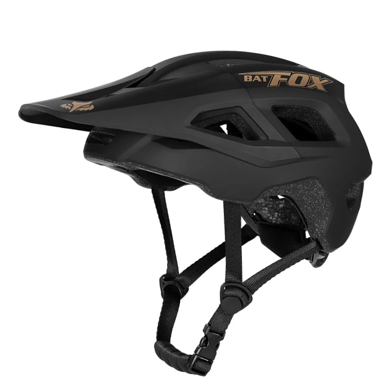 Black helmet with 'Batfox' branding on a white background