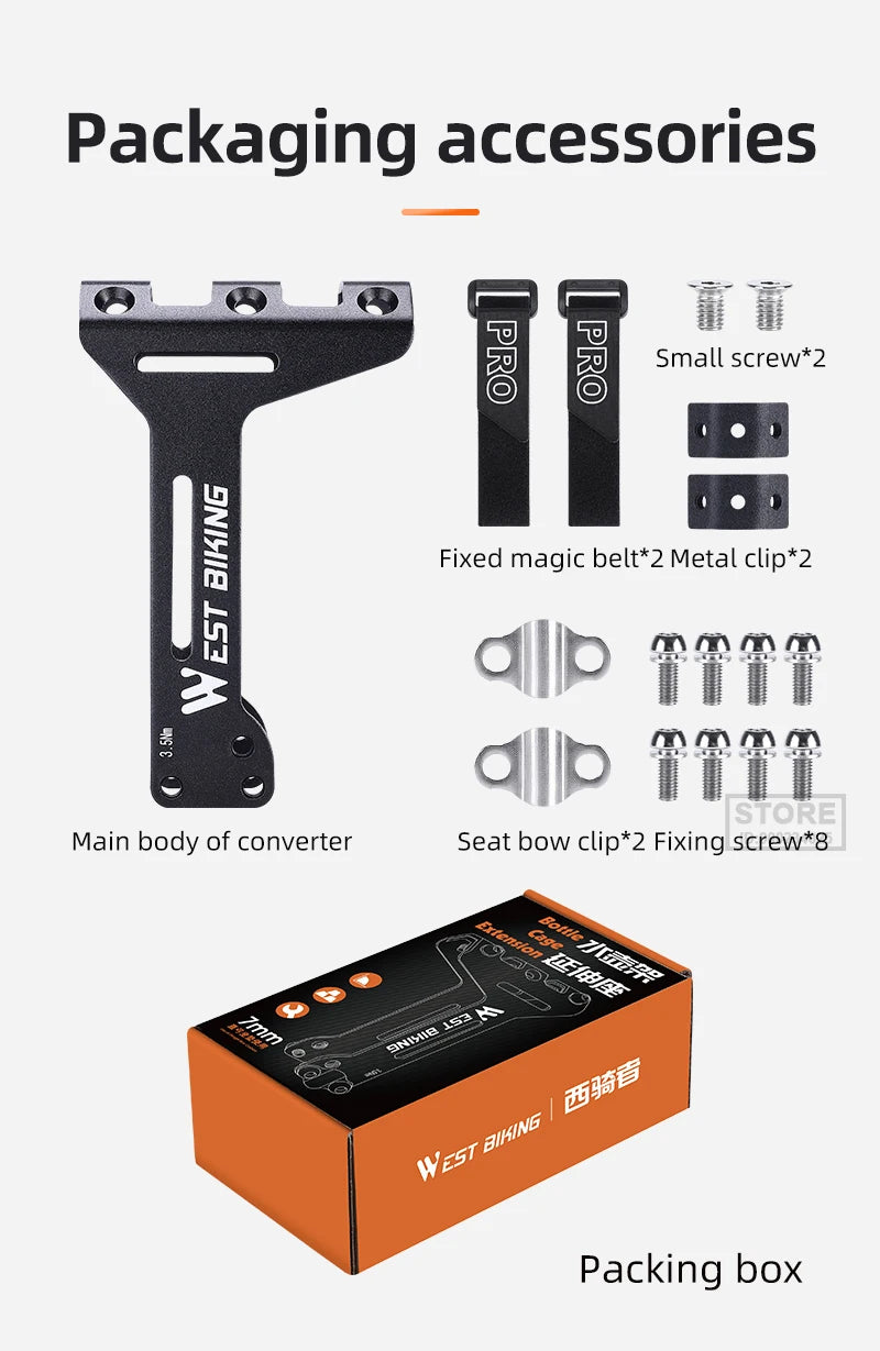 WEST BIKING Double Cup Bicycle Water Bottle Cage Saddle Extension Holder Cycling Kettle Brackets MTB Road Bike Accessories Parts