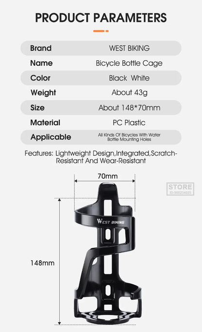 WEST BIKING Double Cup Bicycle Water Bottle Cage Saddle Extension Holder Cycling Kettle Brackets MTB Road Bike Accessories Parts